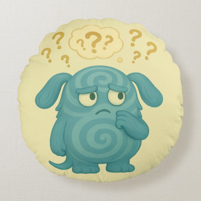 Loopi Kissen – Das nachdenkliche ADHS-Monster (Vorderseite)