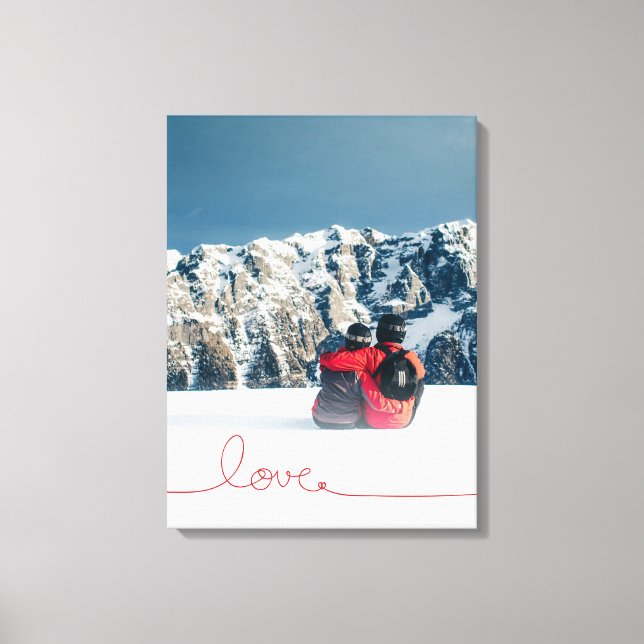 Loopy Liebe Herz String Simple Knoten Modernes Fot Leinwanddruck (Vorderseite)