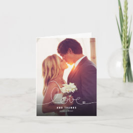 Loopy Liebe Line Heart Wedding Foto Danke Karte