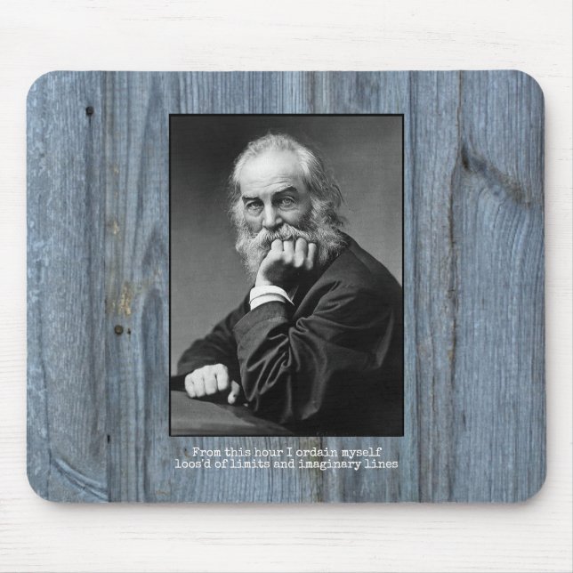 "Loos'd der Grenze-" rustikales Walt Whitman-Zitat Mousepad (Vorne)