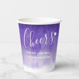 Loose abstrakte Malkunst lila Hochzeit Pappbecher