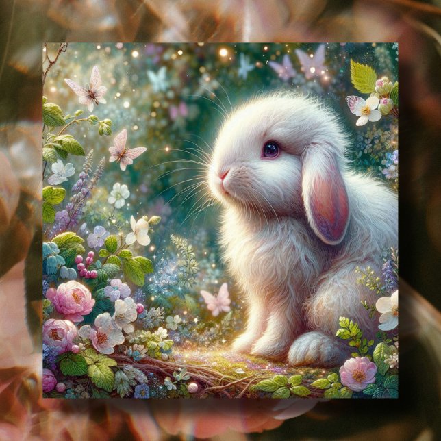Lop Eared Bunny Butterfells Frühlingsblumen Feiertagskarte (Von Creator hochgeladen)