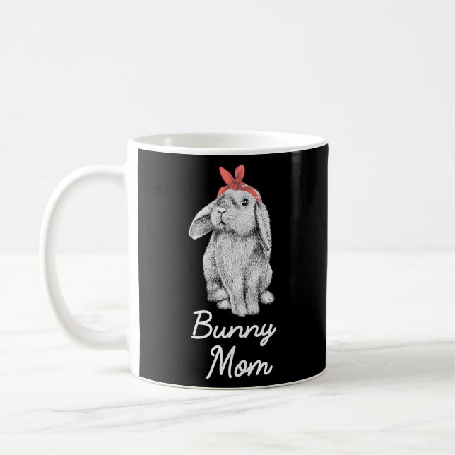 Lop Eared Bunny Rabbit Mama Zeichnend Kaffeetasse (Links)