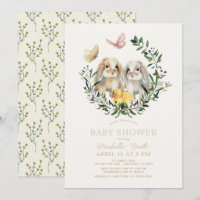 Lop Rabbit Bunny Chick Butterfly Babydusche