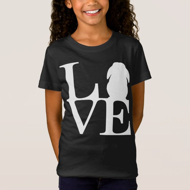 Lop Rabbit Lover I Liebe Bunnies Graphic T-Shirt (Vorderseite)