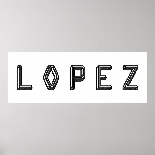 LOPEZ Alphabet Letter Name Art Poster (Vorne)