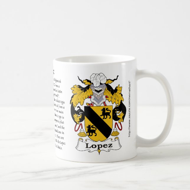 Lopez, der Ursprung, die Bedeutung und das Wappen Tasse (Rechts)