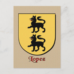 Lopez Familie Heraldic Shield Postkarte