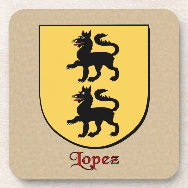 Lopez-Familienschild Getränkeuntersetzer (Vorderseite)