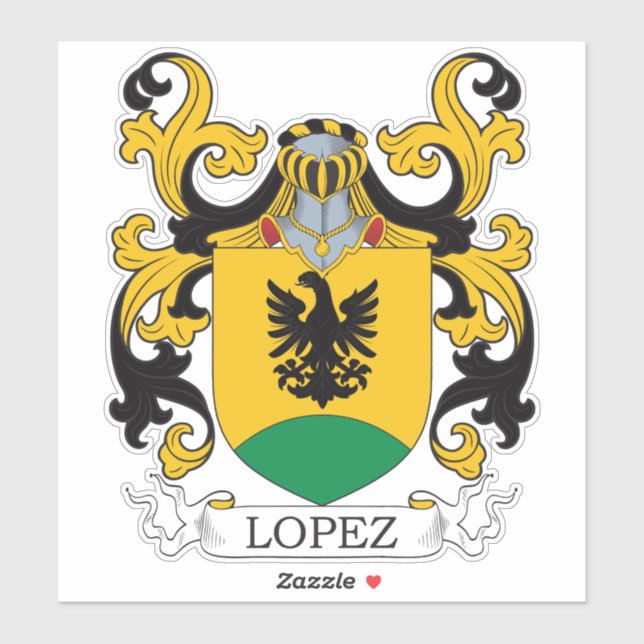 Lopez Familienwappen Aufkleber (Blatt)