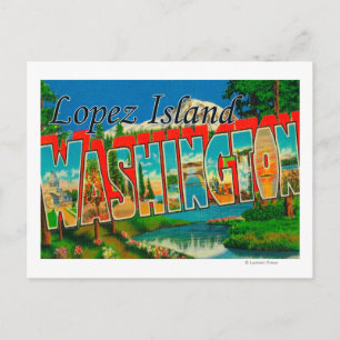 Lopez Island, Washington - Große Briefszenen Postkarte