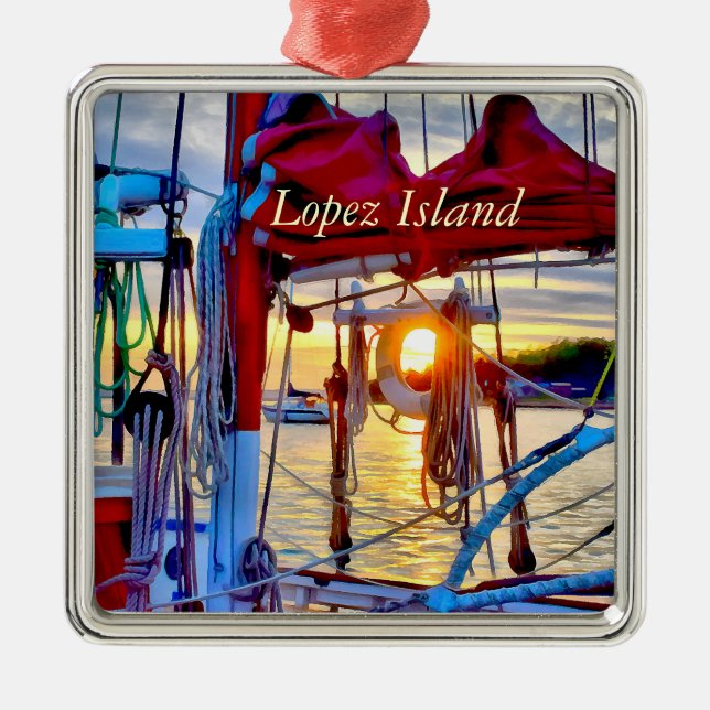 Lopez Island Washington Weihnachtsdekoration Ornament Aus Metall (Vorne)