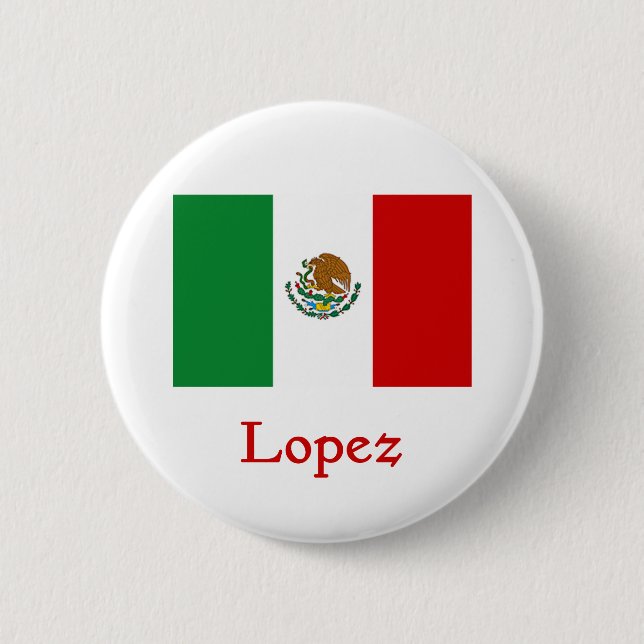 Lopez-mexikanische Flagge Button (Vorderseite)