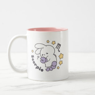 Loppitokki Bunny Embracing Scorpio Zodiac Magic I Zweifarbige Tasse
