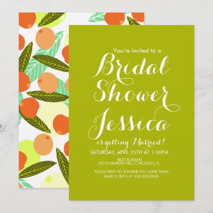 Loquat Frucht Muster Brautparty Peach Einladung