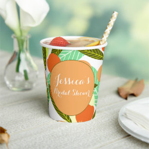 Loquat-Fruchtmuster-Bridal-Shower-Pfirsich Pappbecher