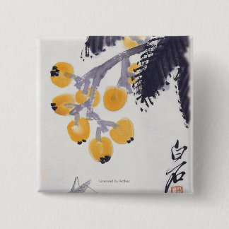 Loquats und eine Heuschrecke Button