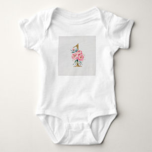 loral Gold Glitzer Number "1" Baby Bodysuit Strampler