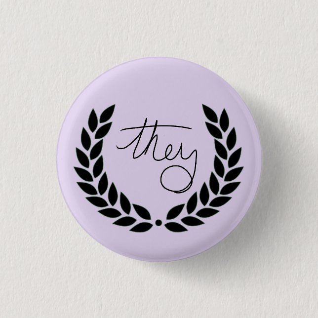 Lorbeer, den sie - lila knöpfen button (Vorderseite)