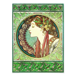Lorbeer-Druck Alphonse Mucha Fotodruck