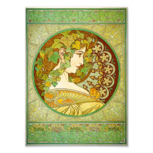 Lorbeer-Druck Alphonse Mucha Fotodruck