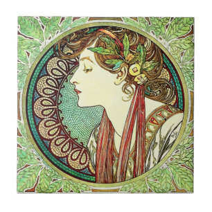 Lorbeer-Fliese Alphonse Mucha Fliese