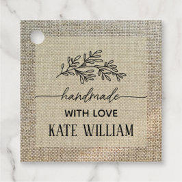 Lorbeer handgefertigt mit Liebe Rustikales Beige-L Geschenkanhänger