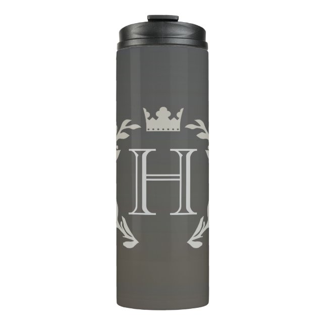 Lorbeer-Kranz-Monogramm Thermosbecher (Vorderseite)