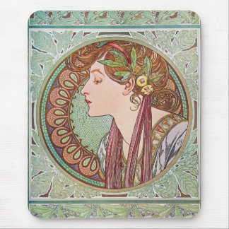 Lorbeer-Kunst Nouveau Mousepad Alphonse Mucha
