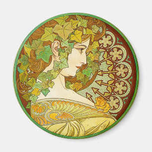 Lorbeer-Magnet Alphonse Mucha Magnet