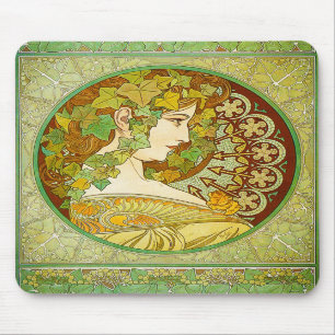 Lorbeer-Mausunterlage Alphonse Mucha Mousepad