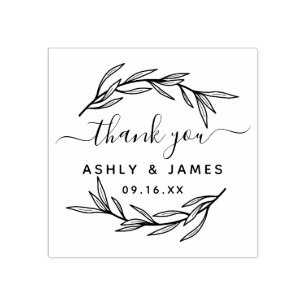 Lorbeerblatt Danke Hochzeit Gummistempel