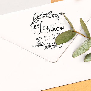 Lorbeerblätter lassen Liebe wachsen Hochzeit Gummistempel
