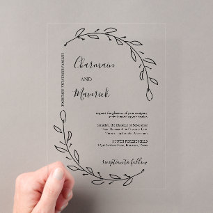 Lorbeerkranz-Hochzeit Acryleinladungen