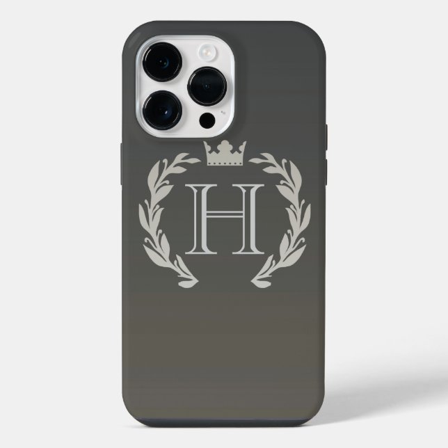 Lorbeerkranz-Monogramm iPhone Hülle (Rückseite)