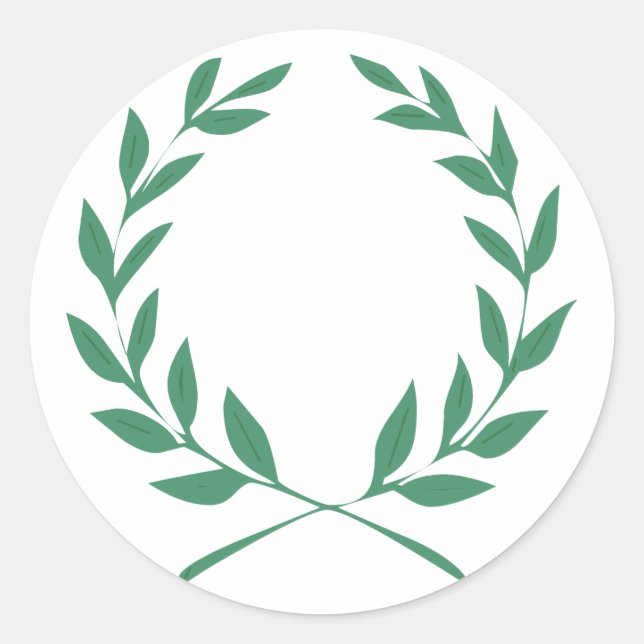 Lorbeerkranz Runder Aufkleber (Vorderseite)