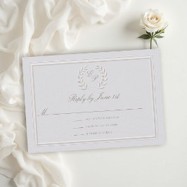 Lorbeerkranz-Wappenrahmen Klassische formelle Hoch RSVP Karte