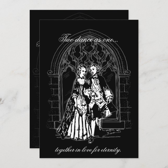 Lord and Lady Gothic Wedding Einladungen (Vorne/Hinten)