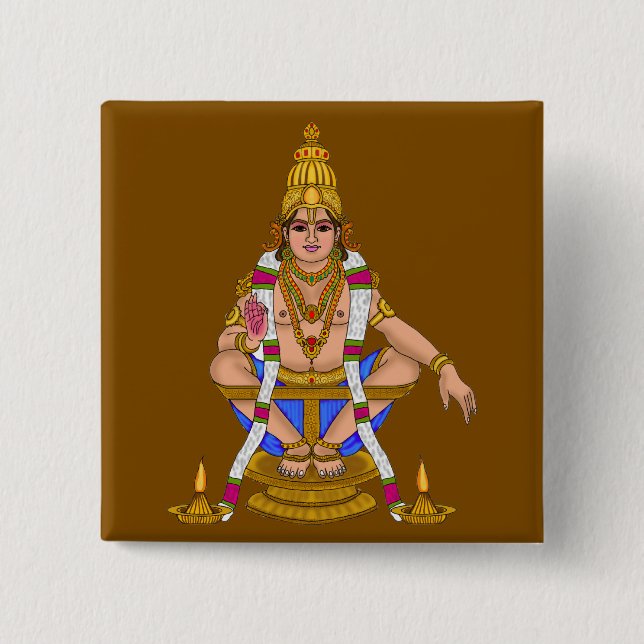 Lord Ayyappan Knopf Button (Vorderseite)