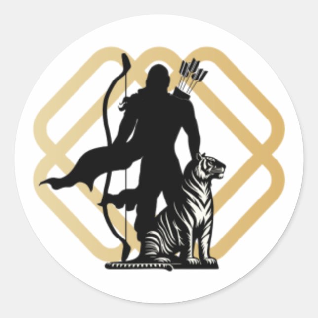 Lord Ayyappan Runder Aufkleber (Vorderseite)