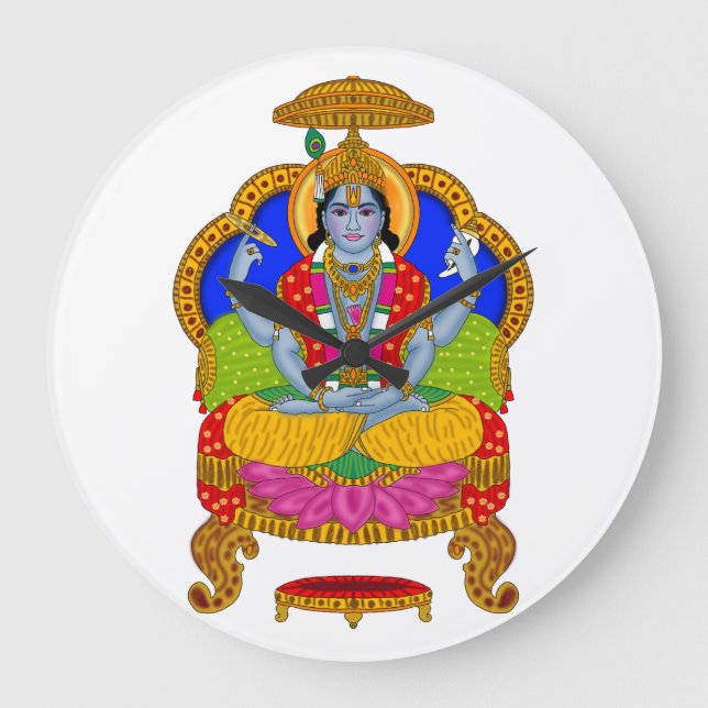 Lord Badrinath-Uhr Große Wanduhr (Vorderseite)