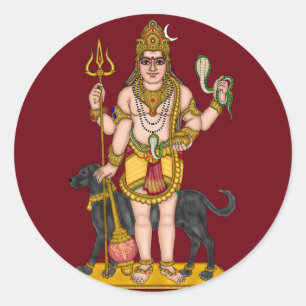 Lord Bhairava Glänzender Wasserdichter Aufkleber