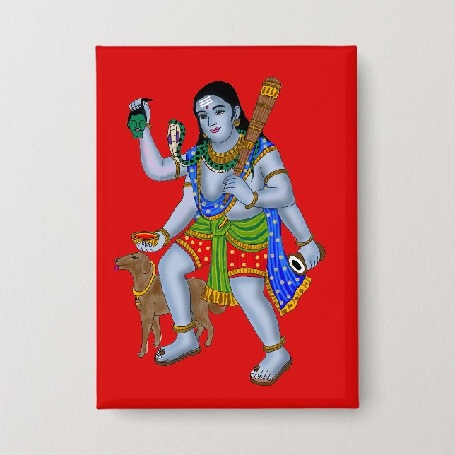 Lord Bhairava Knopf Button (Vorderseite)