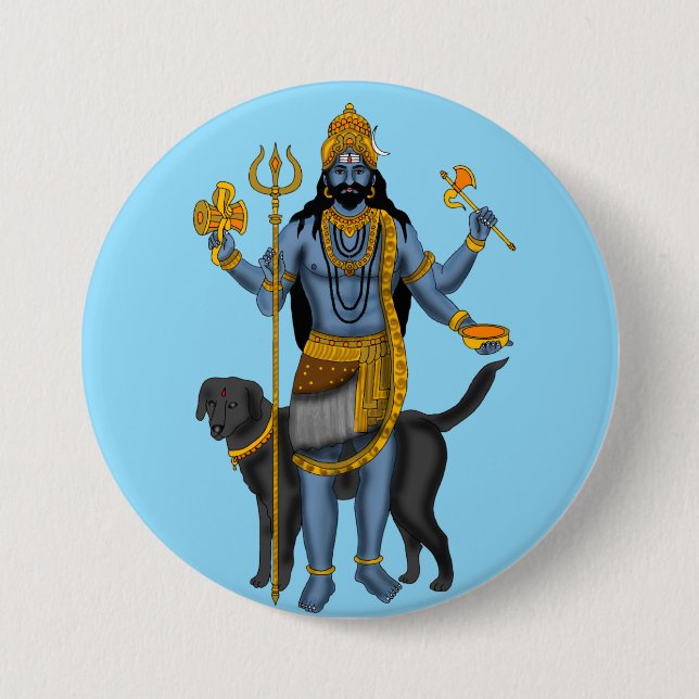 Lord Bhairava Knopf Button (Vorderseite)