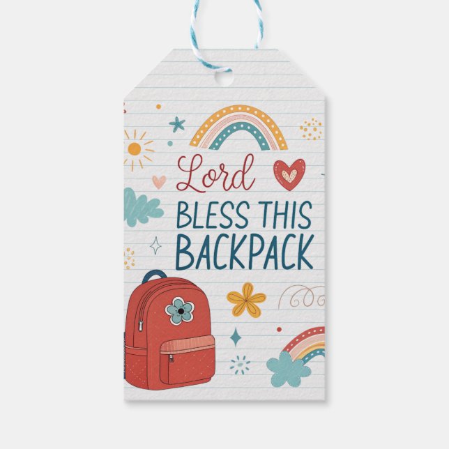 Lord Bless This Backpack Tag – Geschenkanhänger (Rückseite)