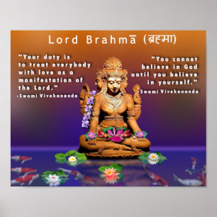 Lord Brahmā (ब् र मा) - Schöpfer der Welt Poster