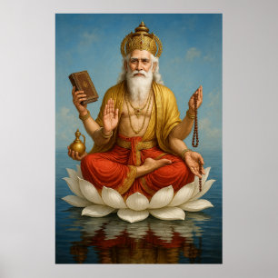 Lord Brahma Der Schöpfer des Universums und der We Poster