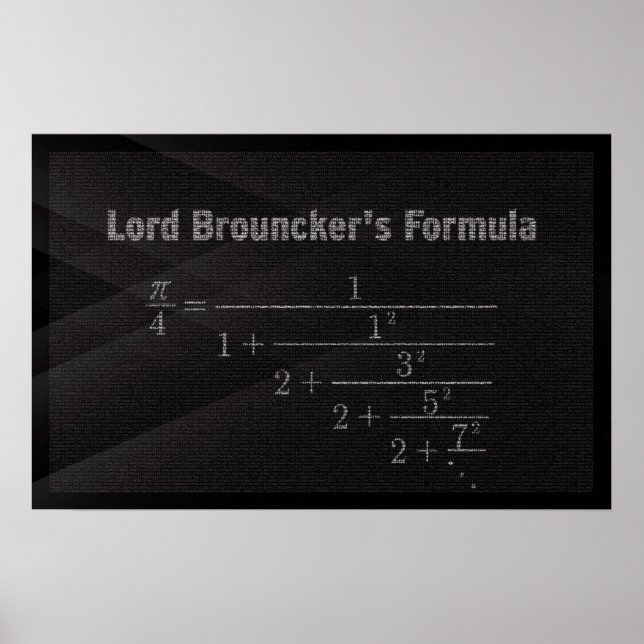 Lord Brounckers Pi Formel - Math Poster (Vorne)