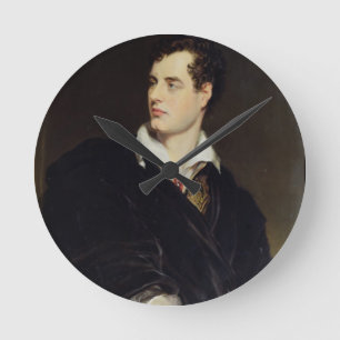 Lord Byron after a Portrait painted by Thomas Phil Runde Wanduhr