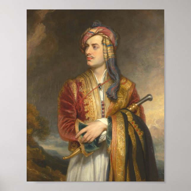 Lord Byron in albanischem Kleid während des griech Poster (Vorne)